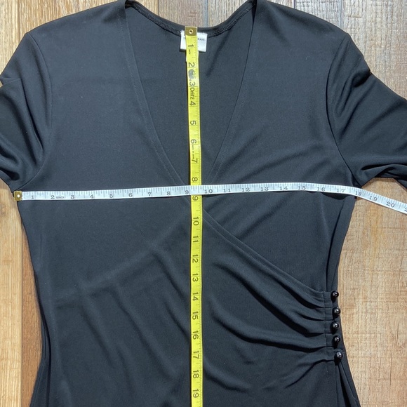 Isaac Mizrahi for Target Black V Neck Button Wrap Dress Size Medium - Picture 9 of 12